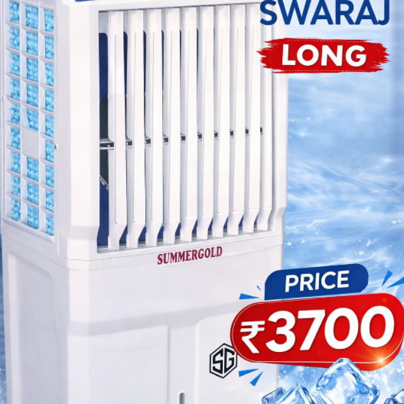 SWARAJ LONG Air Cooler | High Air Flow | Compact Design | Powerful Cooling | Energy Efficient | ₹3700